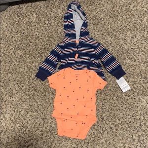 Brand new hoodie and tee shirt onsie